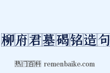 柳府君墓碣铭造句是什么意思的图片